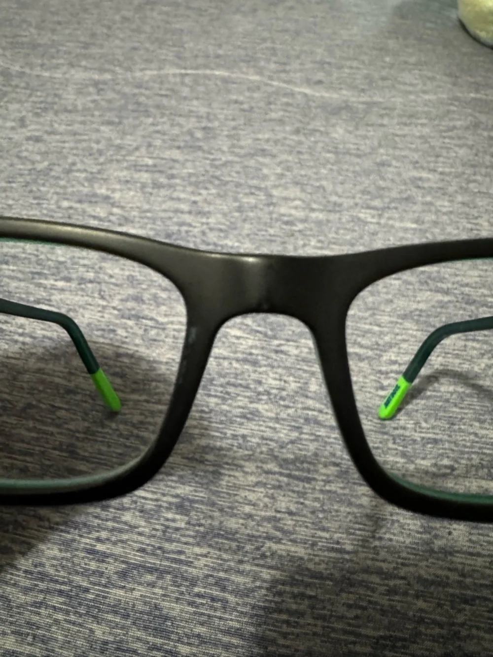 Nike Kids Black and Neon Green Rectangular Eyeglass Frames
